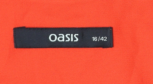 Oasis Women’s Orange Tank Top Size 16 Sleeveless Polyester Camisole