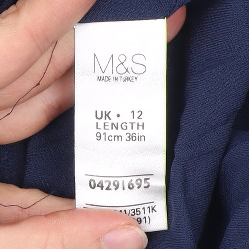 Marks and Spencer Womens Midi Pleated Skirt Size 12 Multicoloured Polyester
