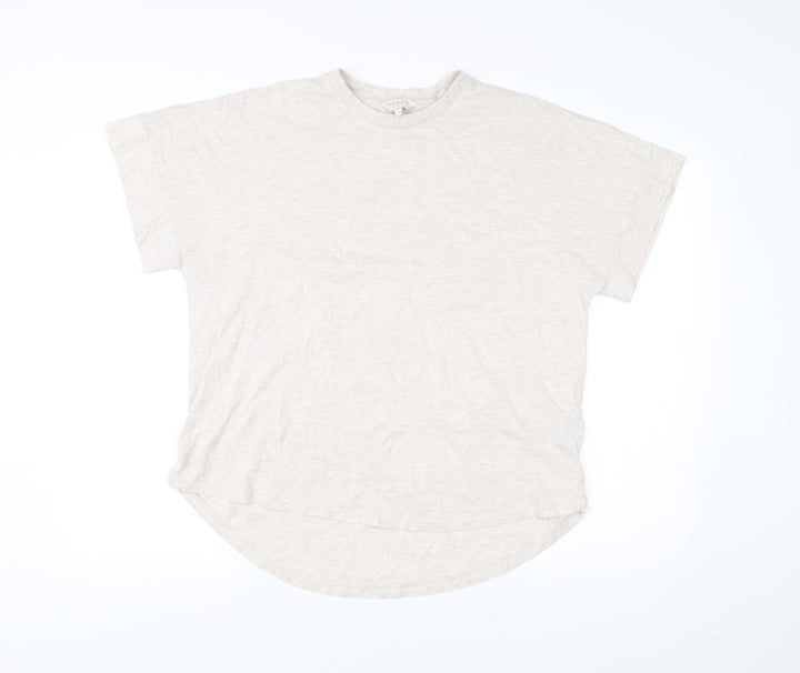 Ted Baker Women’s Beige Cotton Blend Crew Neck T-Shirt Size 12