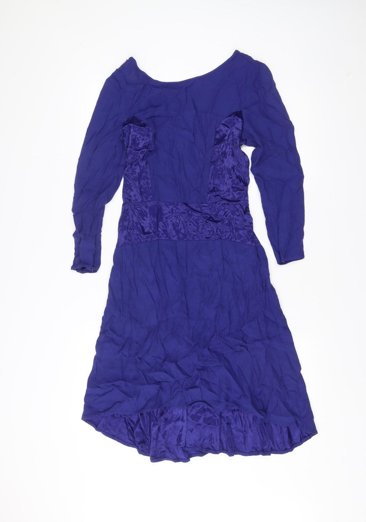 Marks and Spencer Women’s Blue Fit & Flare Dress Size 8 Long Sleeve
