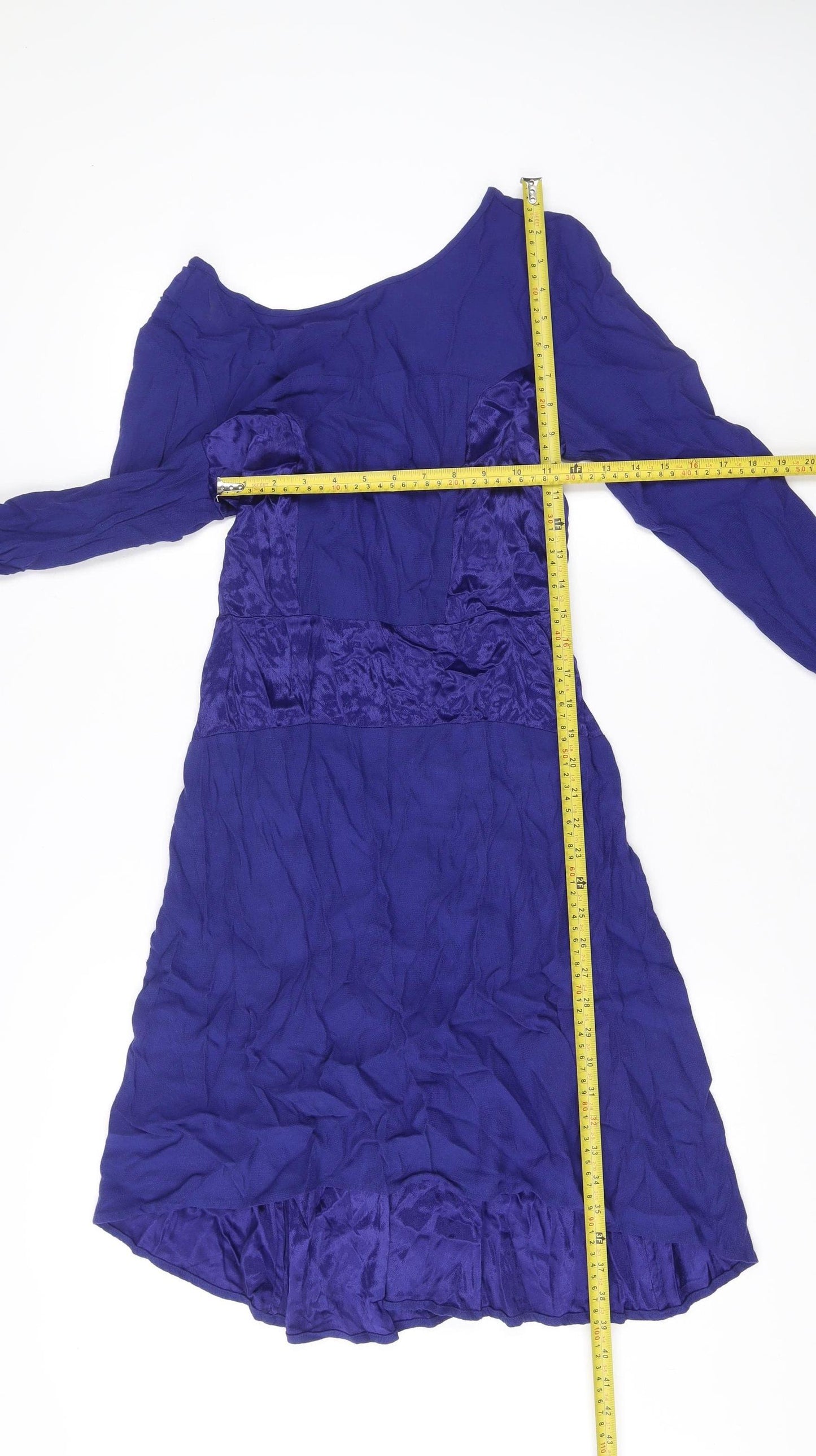 Marks and Spencer Women’s Blue Fit & Flare Dress Size 8 Long Sleeve
