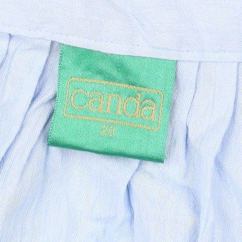 Canda Women’s Blue A-Line Knee Length Cotton Skirt Size 20