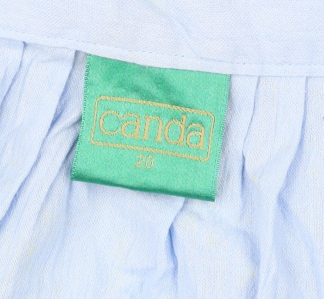Canda Women’s Blue A-Line Knee Length Cotton Skirt Size 20