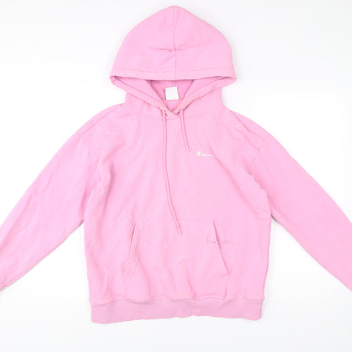 Champion Womens Pink Pullover Hoodie Medium Regular Fit Casual