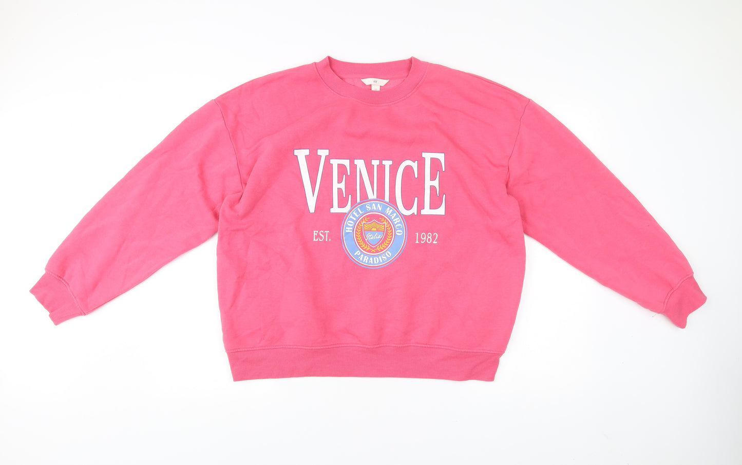 H&M Women’s Pink Venice Graphic Sweatshirt Size 12 Regular Fit