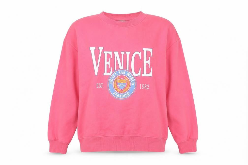 H&M Women’s Pink Venice Graphic Sweatshirt Size 12 Regular Fit