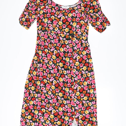 Dorothy Perkins Petite Womens Multicoloured Floral Bodycon Dress Size 10