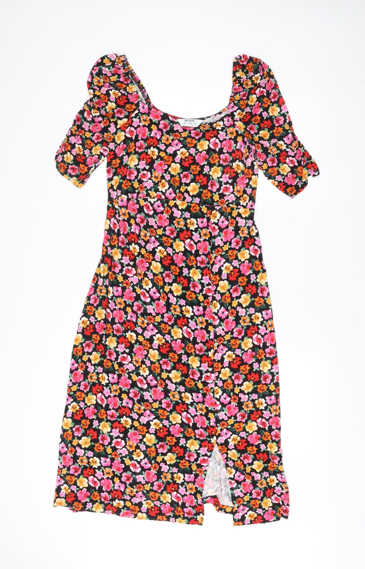 Dorothy Perkins Petite Womens Multicoloured Floral Bodycon Dress Size 10