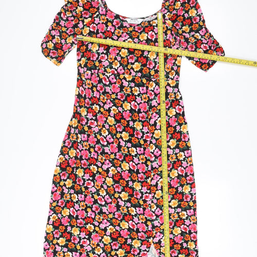 Dorothy Perkins Petite Womens Multicoloured Floral Bodycon Dress Size 10