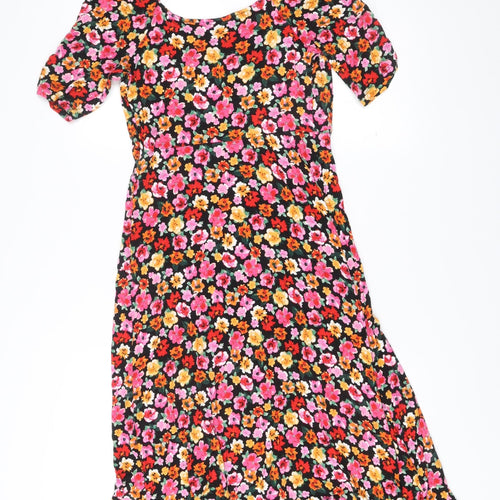 Dorothy Perkins Petite Womens Multicoloured Floral Bodycon Dress Size 10