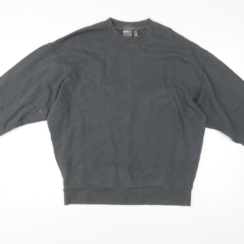 ASOS Men’s Grey Pullover Sweatshirt Size S Crew Neck Fleece Cotton