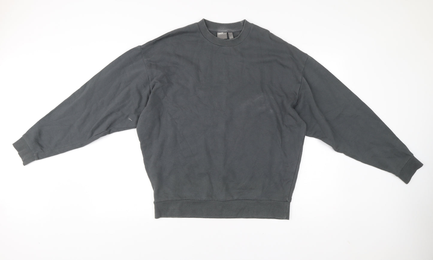 ASOS Men’s Grey Pullover Sweatshirt Size S Crew Neck Fleece Cotton