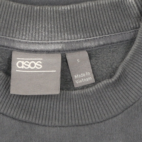 ASOS Men’s Grey Pullover Sweatshirt Size S Crew Neck Fleece Cotton