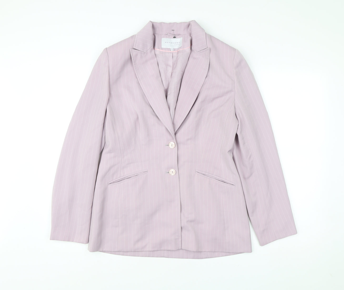 Autonomy Women’s Pink Pinstripe Blazer Size 12 Workwear Jacket