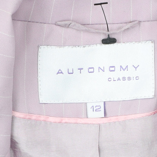 Autonomy Women’s Pink Pinstripe Blazer Size 12 Workwear Jacket