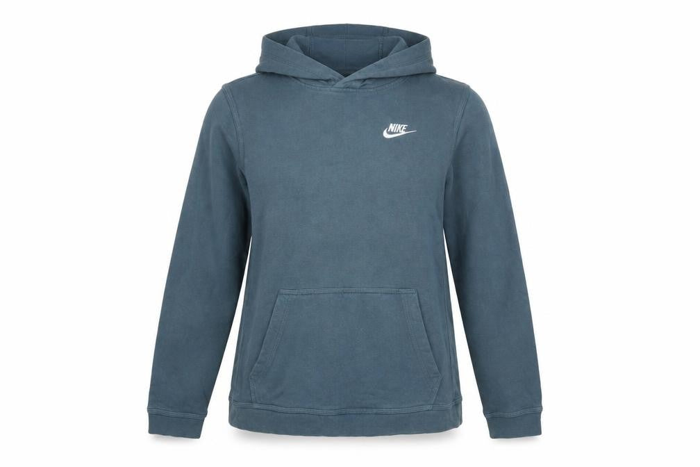 Front view of Nike Teens Blue Pullover Hoodie XL Cotton Blend Sportswear