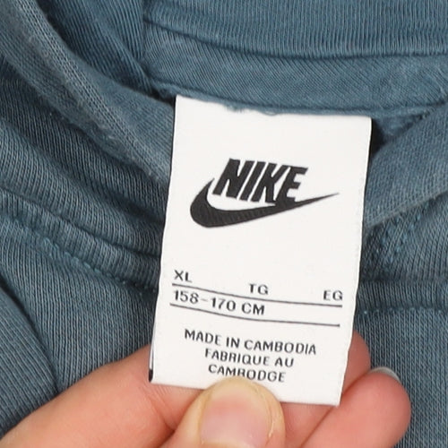 Nike Teens Blue Pullover Hoodie XL Cotton Blend Sportswear