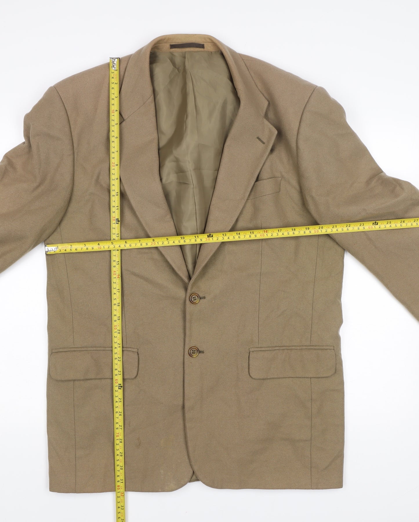 Burton Menswear Men's Beige Wool Blend 40 Long Blazer Jacket