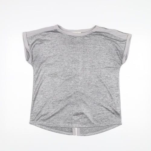 Oasis Womens Grey Round Neck Short Sleeve Jersey T-Shirt M