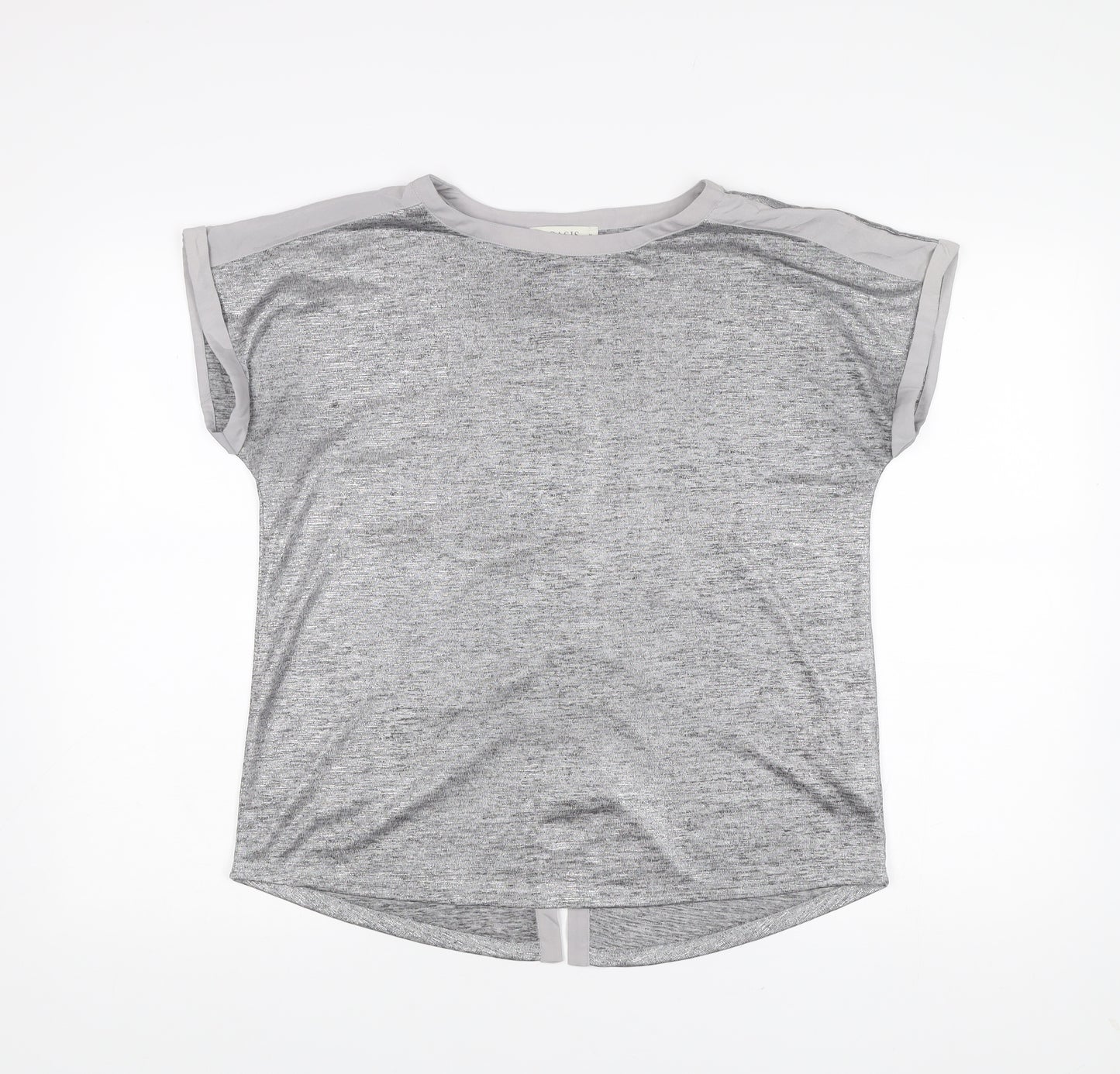 Oasis Womens Grey Round Neck Short Sleeve Jersey T-Shirt M