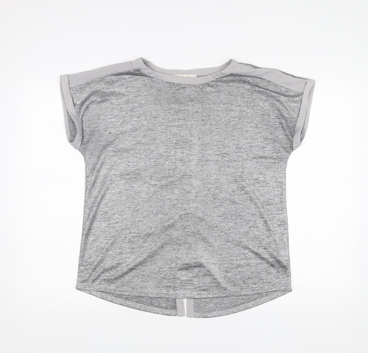 Oasis Womens Grey Round Neck Short Sleeve Jersey T-Shirt M