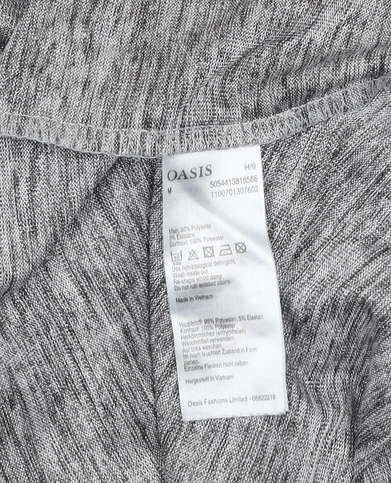 Oasis Womens Grey Round Neck Short Sleeve Jersey T-Shirt M