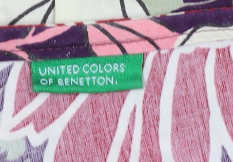 Benetton Women’s Multicoloured Cotton Floral A-Line Skirt Size 14