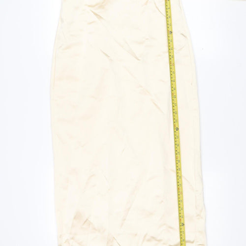 Zara Women’s Ivory Strapless Bodycon Midi Dress Size S New