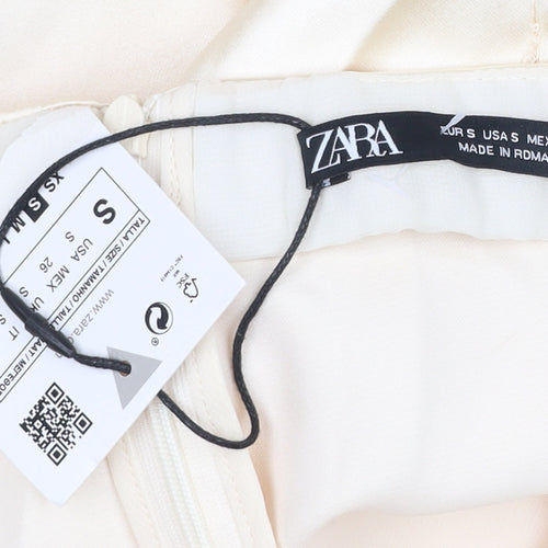 Zara Women’s Ivory Strapless Bodycon Midi Dress Size S New