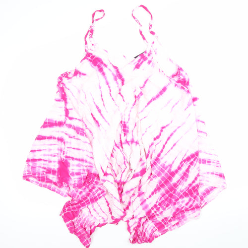 Yours Women’s Pink Tie Dye Viscose Plus Size 22 Slip Dress Summer Beachwear
