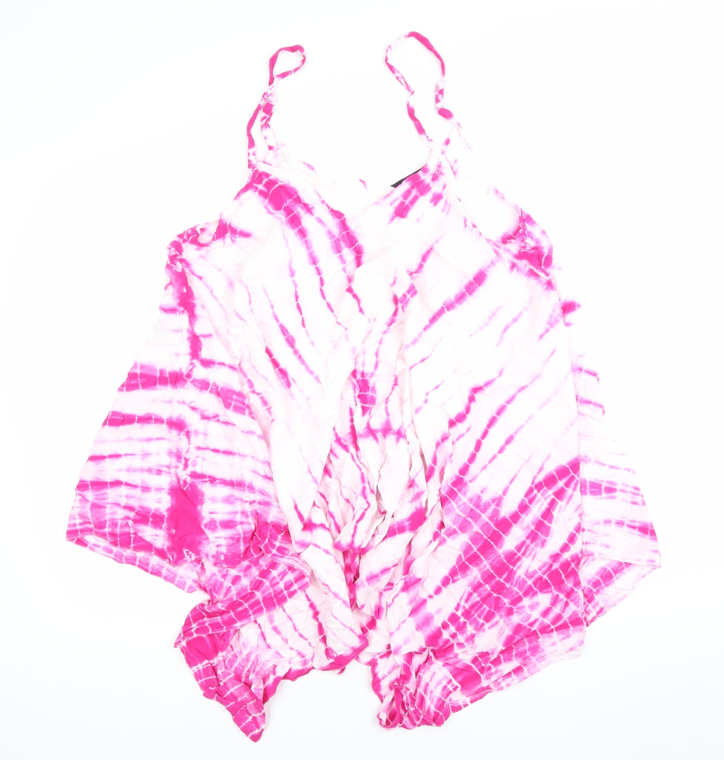 Yours Women’s Pink Tie Dye Viscose Plus Size 22 Slip Dress Summer Beachwear