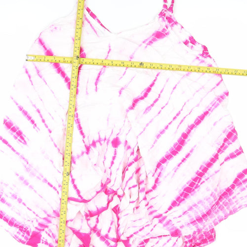 Yours Women’s Pink Tie Dye Viscose Plus Size 22 Slip Dress Summer Beachwear