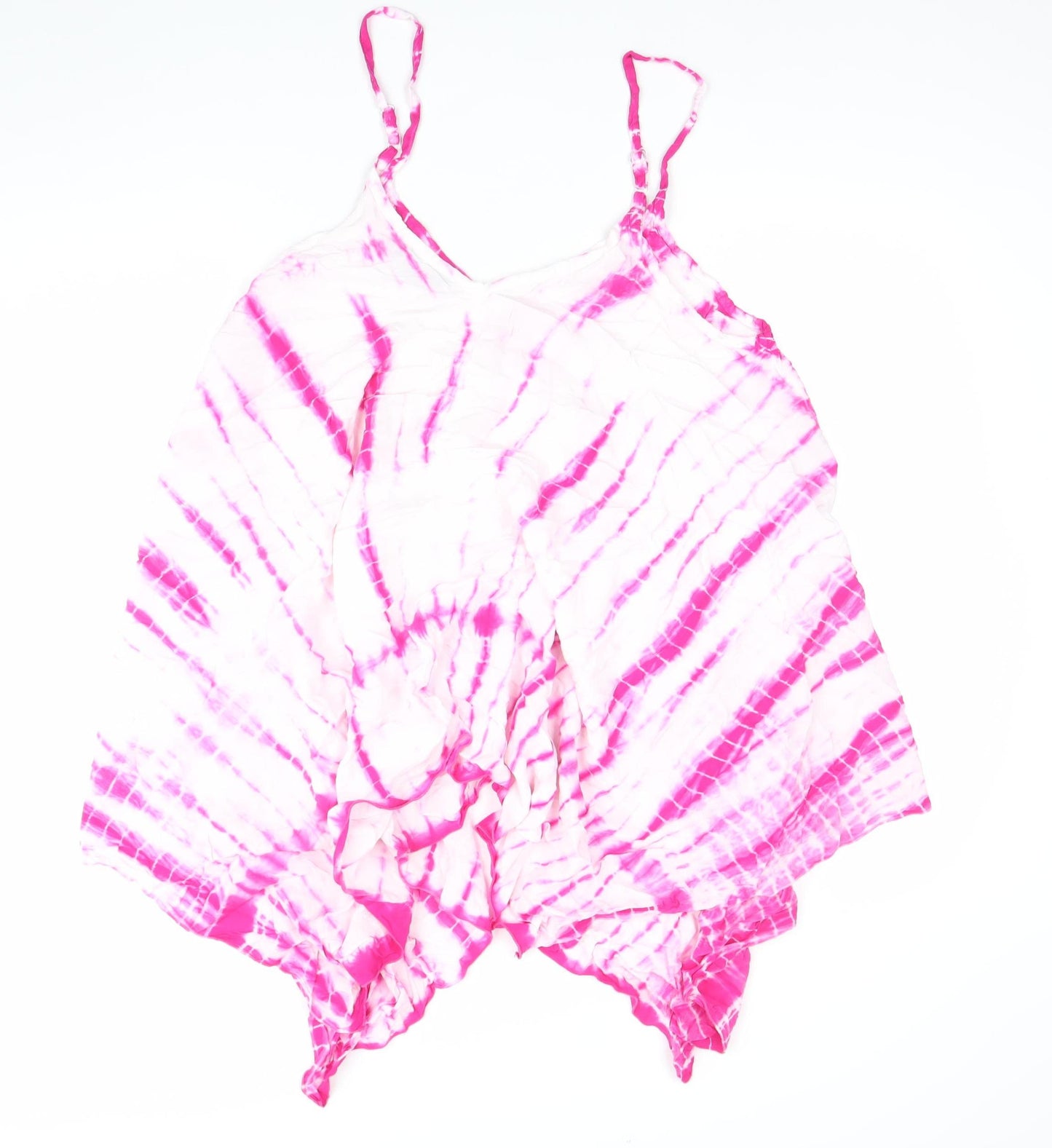Yours Women’s Pink Tie Dye Viscose Plus Size 22 Slip Dress Summer Beachwear