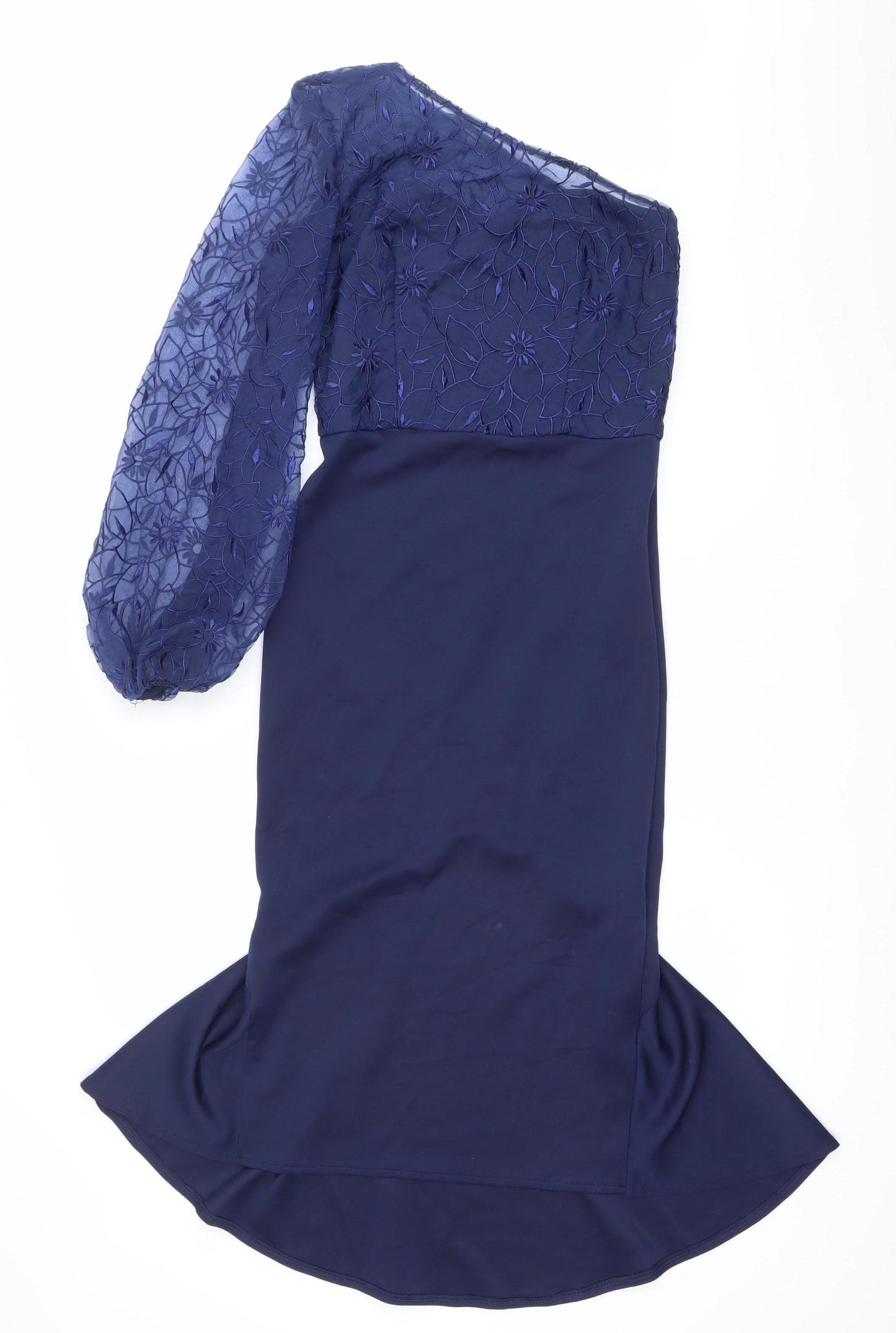21st London Women’s Blue One Shoulder Mermaid Midi Dress Size 16