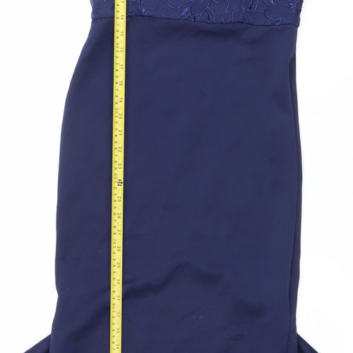 21st London Women’s Blue One Shoulder Mermaid Midi Dress Size 16