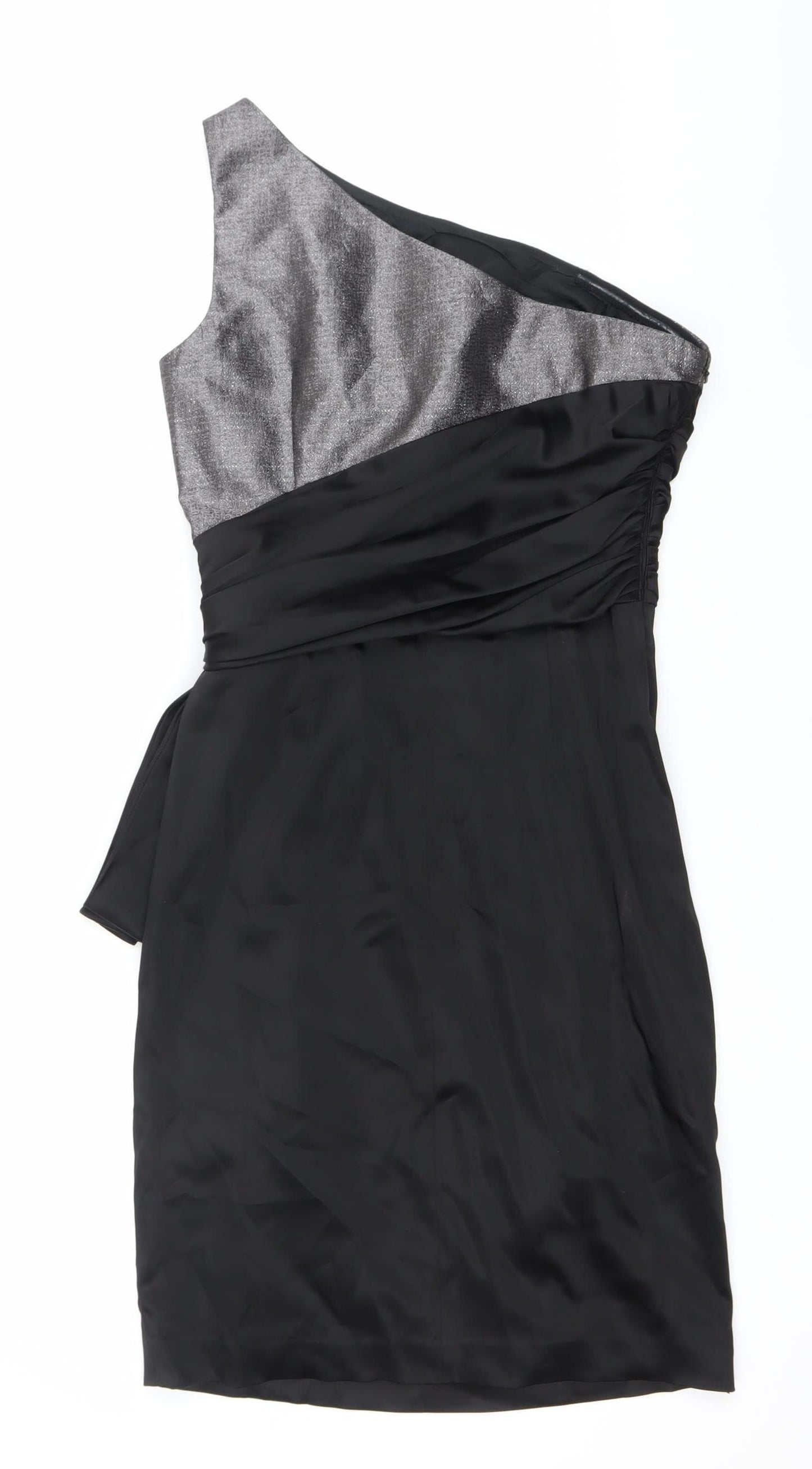 Maggy London Women’s Black Size 10 One Shoulder Sheath Cocktail Dress