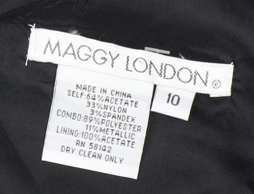 Maggy London Women’s Black Size 10 One Shoulder Sheath Cocktail Dress