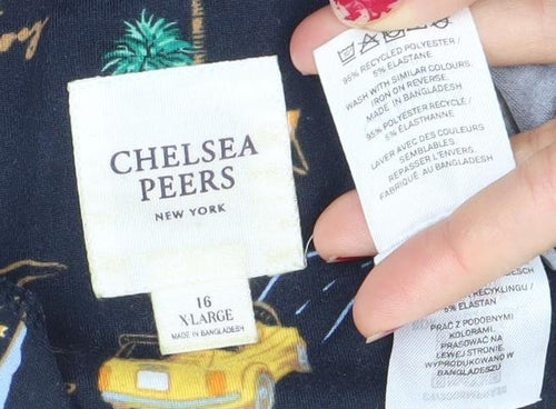 Chelsea Peers Womens Multicoloured Pyjama Shirt Top Size 16