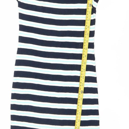 Oasis Women’s Blue Striped Midi Bodycon Dress Size M