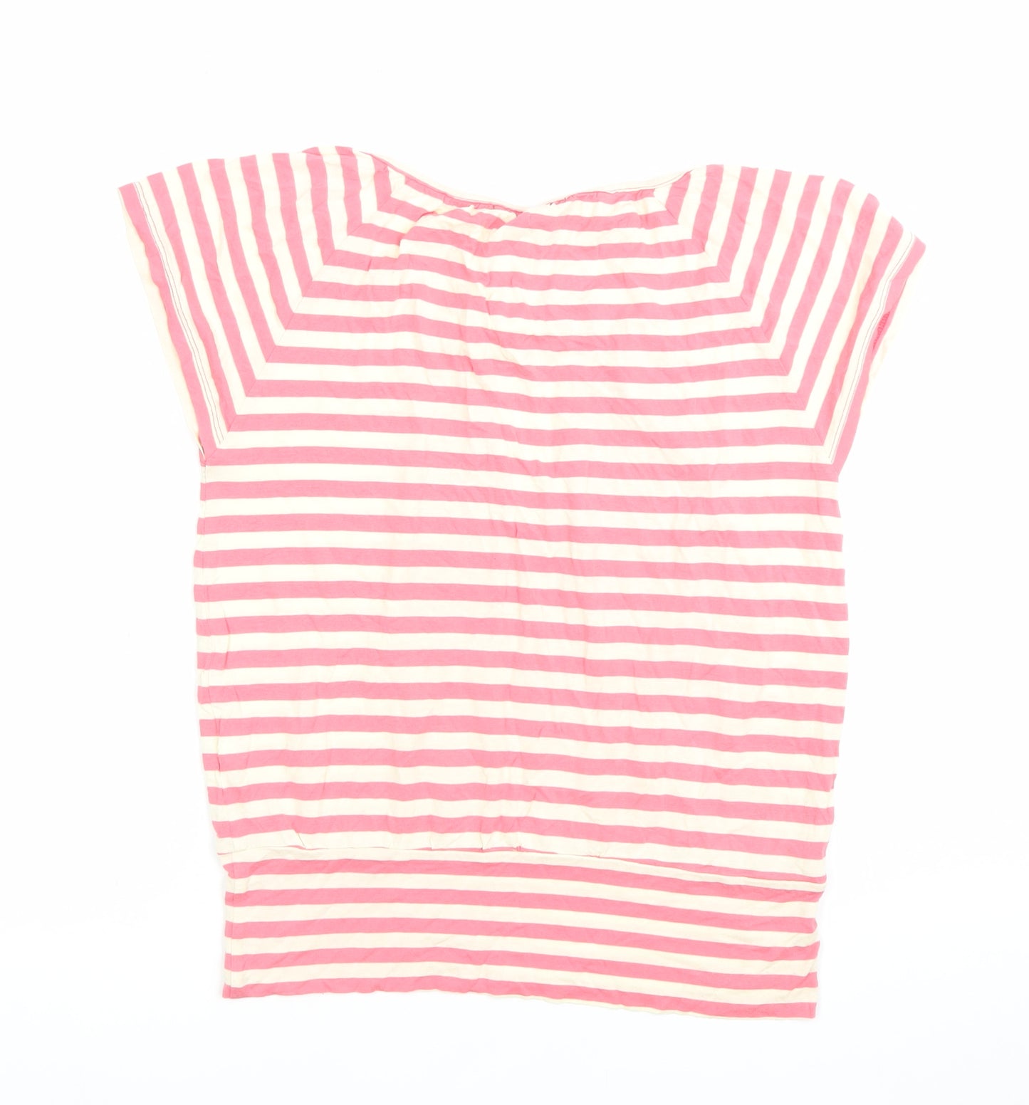 Reiss Women Pink Striped Viscose Tunic Blouse M
