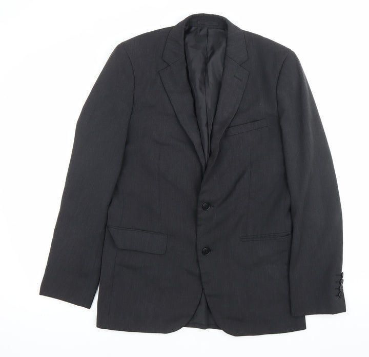 Fellini Traveller Men's Grey 36R Blazer Jacket Single-Breasted