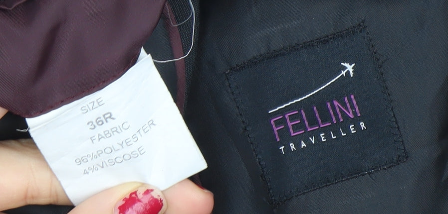 Fellini Traveller Men's Grey 36R Blazer Jacket Single-Breasted