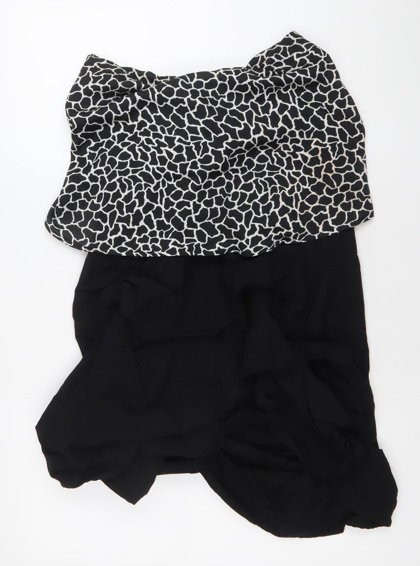 Jojoby Womens Black White Animal Print Shift Dress L Sleeveless
