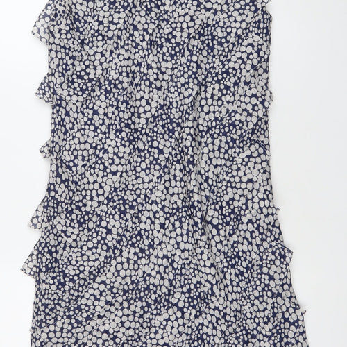 Nicole Miller Women’s Blue Polka Dot Silk Swing Dress Size 12