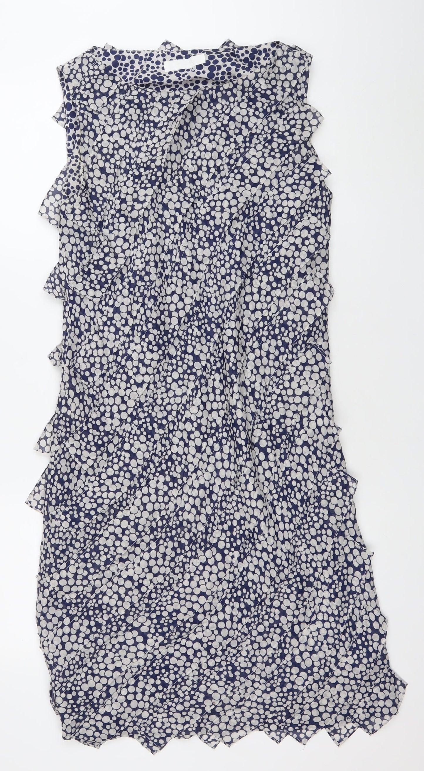 Nicole Miller Women’s Blue Polka Dot Silk Swing Dress Size 12