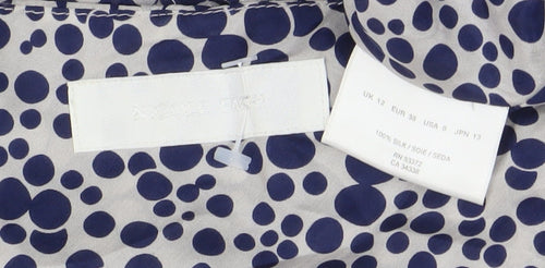 Nicole Miller Women’s Blue Polka Dot Silk Swing Dress Size 12