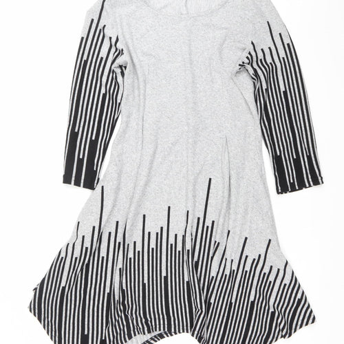 Izabel London Women’s Grey Striped Shift Dress Size 12