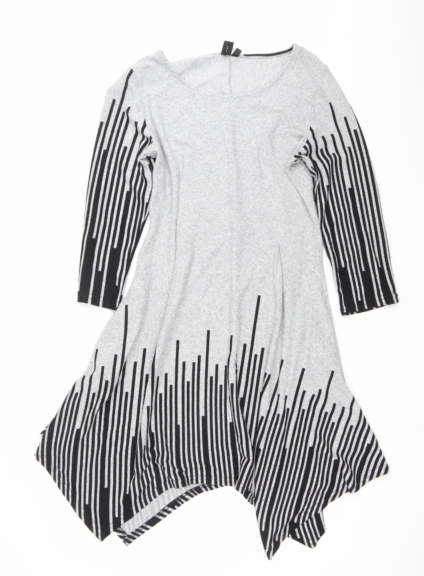 Izabel London Women’s Grey Striped Shift Dress Size 12