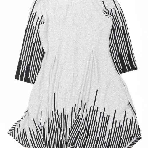 Izabel London Women’s Grey Striped Shift Dress Size 12