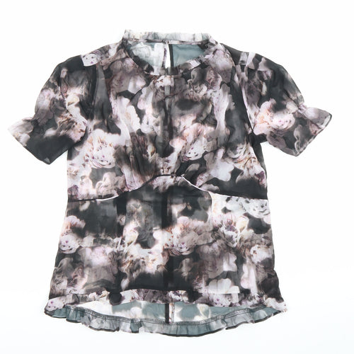 Next Womens Floral Sheer Chiffon Blouse Size 8 Multicoloured Tunic